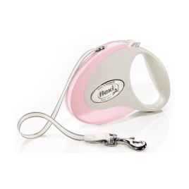 Flexi Style М Повідець-рулетка для собак до 25 кг, стрічка, 5 м, рожева
