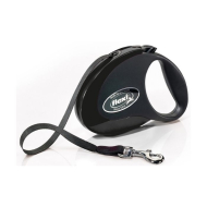 Flexi Style М Повідець-рулетка для собак до 25 кг, стрічка, 5 м, чорна
