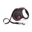 Flexi Black Design L Повідець-рулетка для собак вагою до 50 кг, стрічка, 5 м, рожева