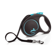 Flexi Black Design L Повідець-рулетка для собак вагою до 50 кг, стрічка, 5 м, синя