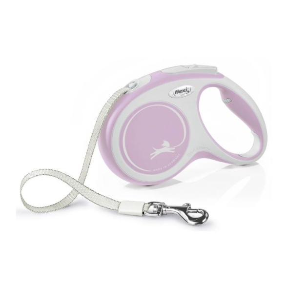 Flexi New Comfort M Повідець-рулетка для собак до 25 кг, стрічка, 5 м, бузкова