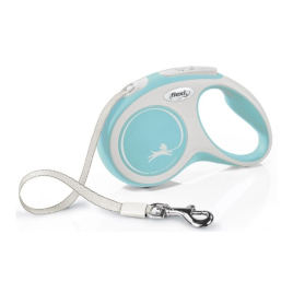 Flexi New Comfort M Повідець-рулетка для собак до 25 кг, стрічка, 5 м, блакитна