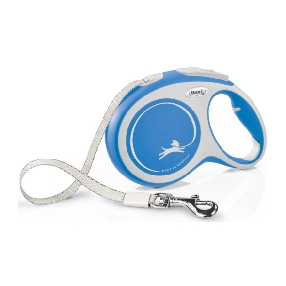 Flexi New Comfort L Повідець-рулетка для собак до 50 кг, стрічка, 8 м, синя