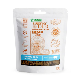 Nature's Protection Superior Care Red Coat Healthy Body &amp; Endurance Беззернові ласощі для дорослих собак із рудим забарвленням з ягнятиною, 150 г