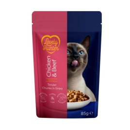 Lovely Hunter Adult Cats with Chicken and Beef Вологий корм для дорослих котів з куркою і яловичино, 85 г