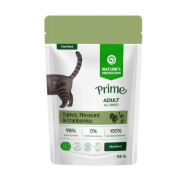 Nature's Protection Prime Sterilised Adult Cats Turkey, Pheasant and Cranberries Вологий корм для стерилізованих котів з індичкою, фазаном і журавлиною, 85 г