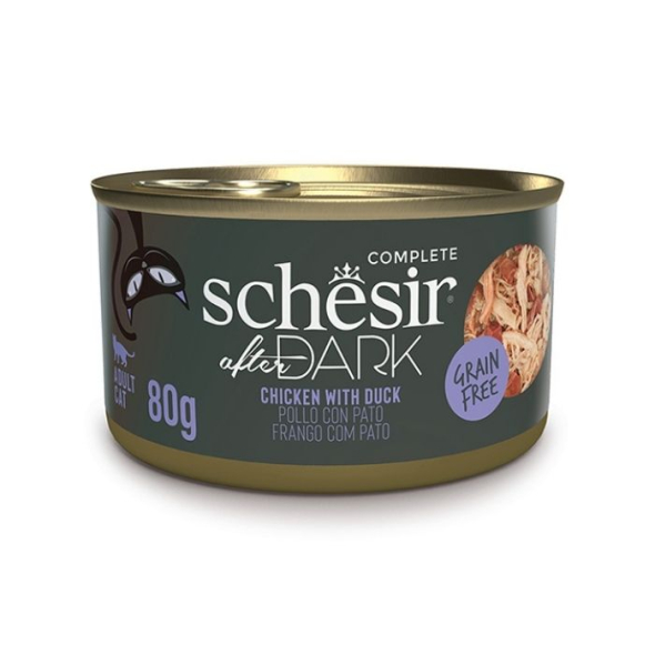 Schesir After Dark Chicken With Duck Вологий корм для котів курка з качкою в бульйоні, 80 г