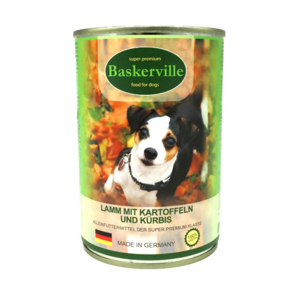 Baskerville Lamm mit Kartoffeln und Kürbis Вологий корм для собак баранина з картоплею і гарбузом, 400 г