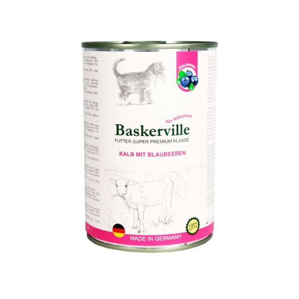 Baskerville Kalb Mit Blaubeeren Вологий корм для кошенят телятина з чорницею, 400 г