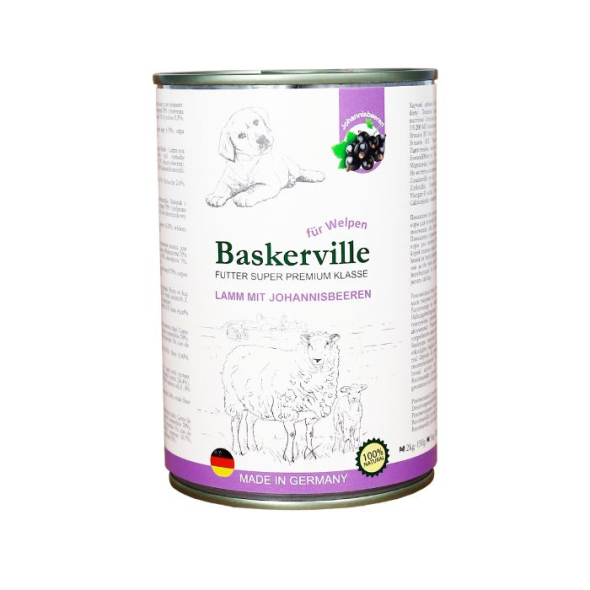 Baskerville Lamm Mit Johannisbeeren Вологий корм для цуценят ягня зі смородиною, 400 г