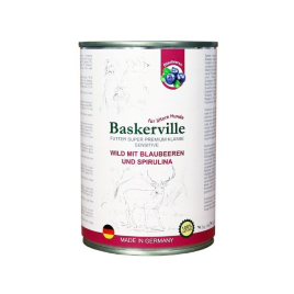 Baskerville Sensitive Wild Mit Blaubeeren und Spirulina Вологий корм для собак оленина з чорницею і спіруліною, 400 г