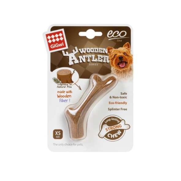 GiGwi Wooden Antler Іграшка для собак Ріг жувальний XS, 10 см - 1