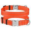 Barksi Active Нашийник для собак зі світловідбиттям і металевою пряжкою кораловий, розмір XS