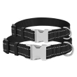 Barksi Active Нашийник для собак зі світловідбиттям і металевою пряжкою чорний, розмір M - 1