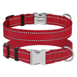 Barksi Active Нашийник для собак зі світловідбиттям і металевою пряжкою червоний, розмір S