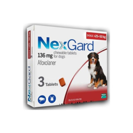 НексГард Таблетки від бліх і кліщів для собак вагою 25 - 50 кг, 3 таблетки