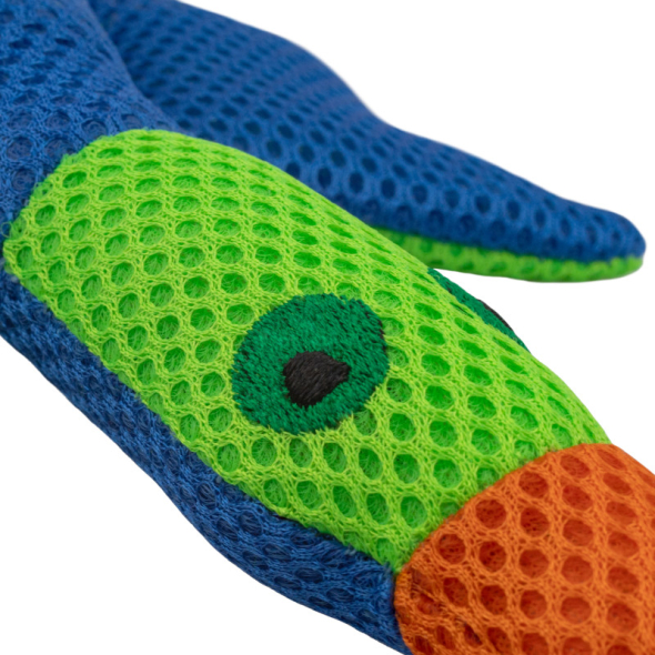 Barksi Іграшка для собак качка з пищалкою синя, 28 х 16 см - 4