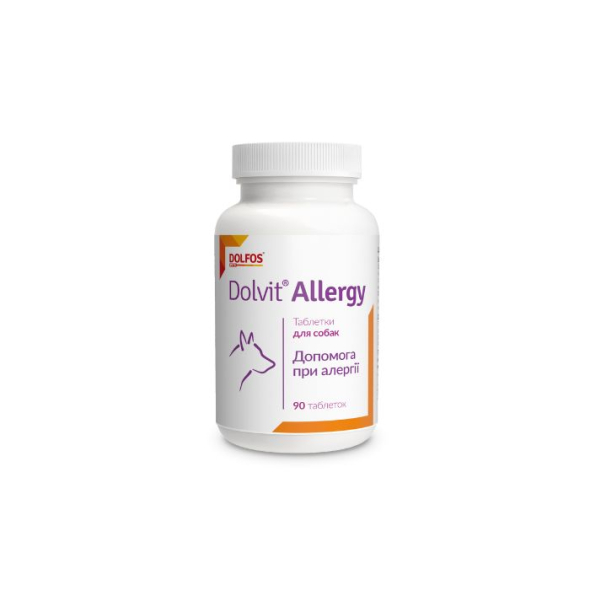 Dolfos Dolvit Allergy (Долвіт Алерджі) Таблетки для зменшення проявів алергії та полегшення її симптомів у собак 90 таблеток
