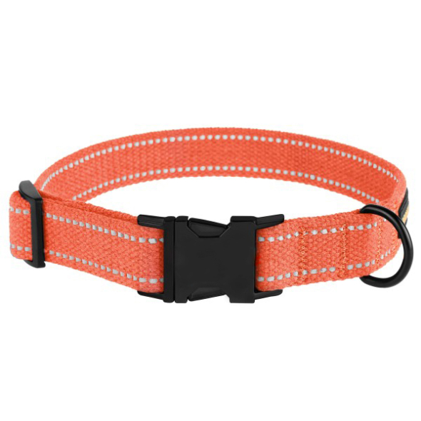 Barksi Нашийник для собак Брезент з металевою пряжкою помаранчевий, розмір M - 1