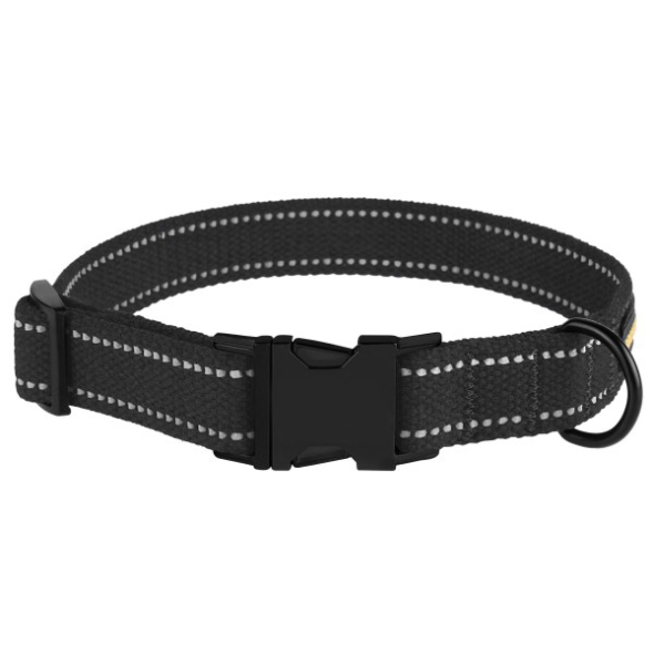 Barksi Нашийник для собак Брезент з металевою пряжкою графіт, розмір S - 1