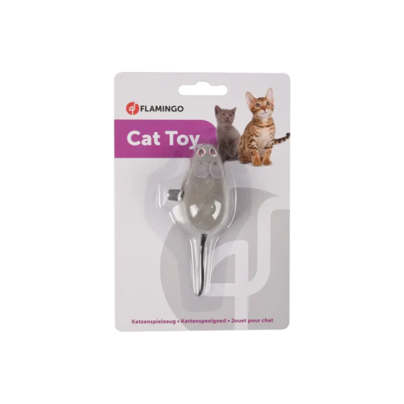 Flamingo Wind UP Mouse Іграшка для котів мишка заводна на колесах, 6 см - 1