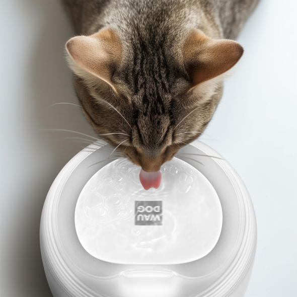 WAUDOG Поїлка-фонтан для собак і котів автоматичний з підсвіткою білий, 2,5 л - 2