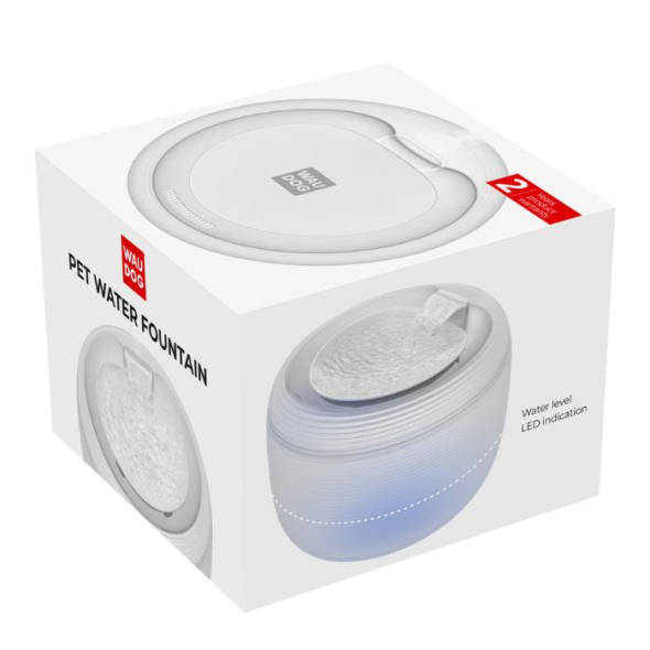 WAUDOG Поїлка-фонтан для собак і котів автоматичний з підсвіткою білий, 2,5 л - 5