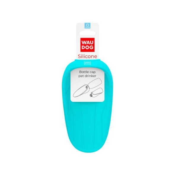 WAUDOG Silicone Поїлка-насадка на пляшку для котів і собак, блакитна