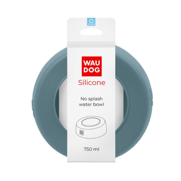 WAUDOG Silicone Миска-непроливайка для котів і собак сіра, 750 мл - 3
