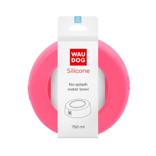 WAUDOG Silicone Миска-непроливайка для котів і собак рожева, 750 мл - 3