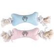 Flamingo Puppy Plush Bone М'яка іграшка для цуцунят кісточка з мотузяними ручками, 22 см