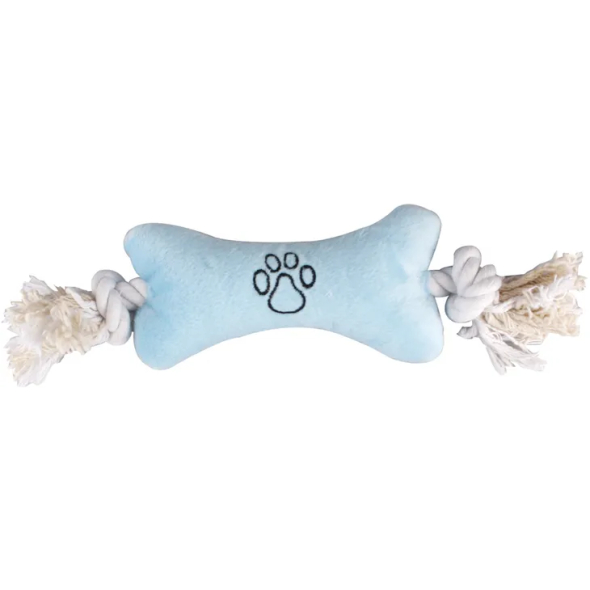 Flamingo Puppy Plush Bone М'яка іграшка для цуцунят кісточка з мотузяними ручками, 22 см - 1