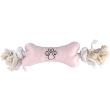 Flamingo Puppy Plush Bone М'яка іграшка для цуцунят кісточка з мотузяними ручками, 22 см - 2