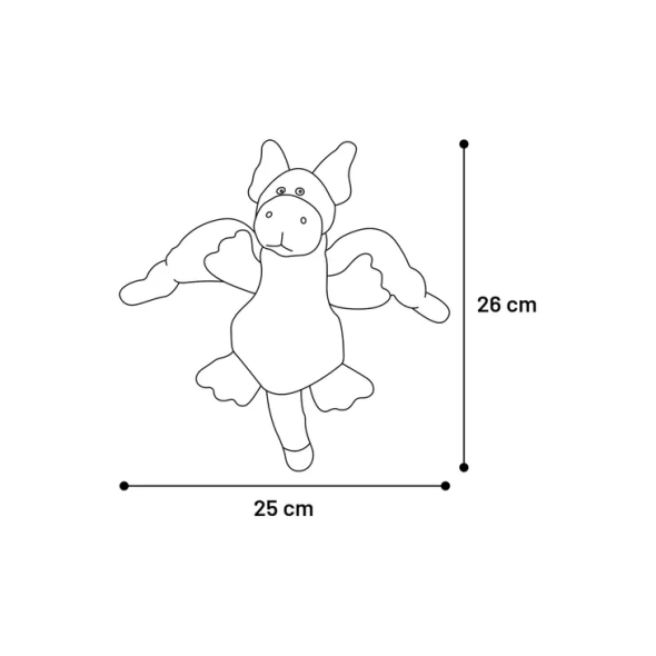 Flamingo Plush Dragon М’яка іграшка для собак дракончик з пищалкою, 26 см - 1