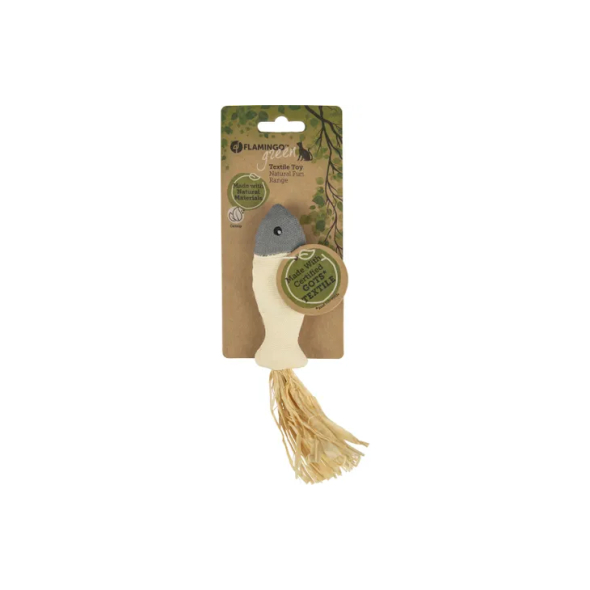 Flamingo Natural Fun Fish М'яка іграшка для котів рибка з котячою м'ятою, 20 см - 1