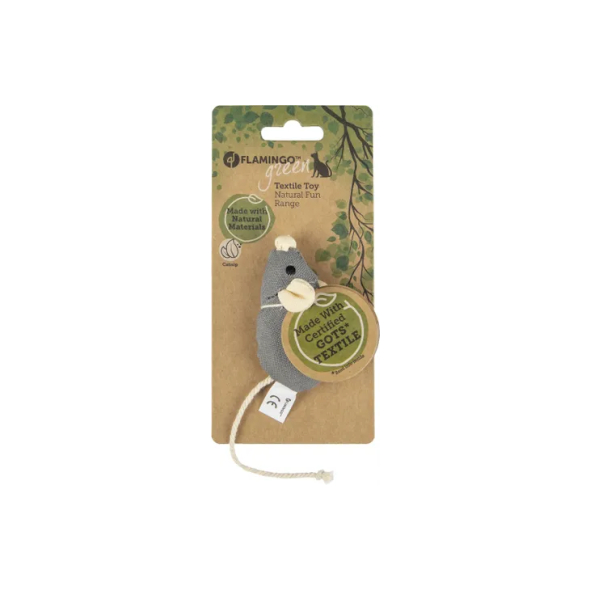 Flamingo Natural Fun Mouse М'яка іграшка для котів мишка з котячою м'ятою, 16 см - 1