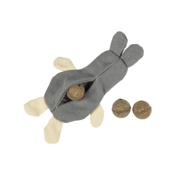 Flamingo Natural Fun Rabbit М'яка іграшка для котів кролик з котячою м'ятою, 14 см - 1