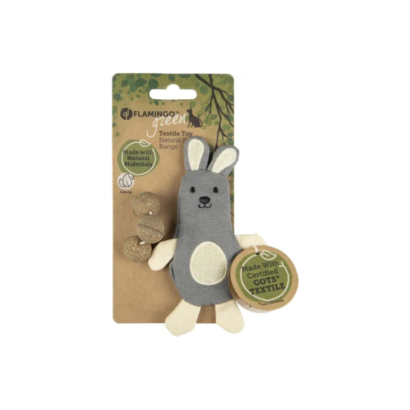 Flamingo Natural Fun Rabbit М'яка іграшка для котів кролик з котячою м'ятою, 14 см - 4