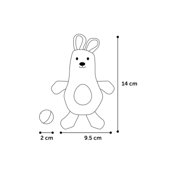 Flamingo Natural Fun Rabbit М'яка іграшка для котів кролик з котячою м'ятою, 14 см - 5