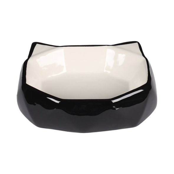 Flamingo Cat Kubo Керамічна миска для котів чорна, 180 мл