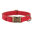Barksi Antiq Нашийник для собак шкіряний плоский червоний, розмір S - 1