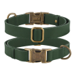 Barksi Antiq Нашийник для собак шкіряний плоский зелений, розмір S