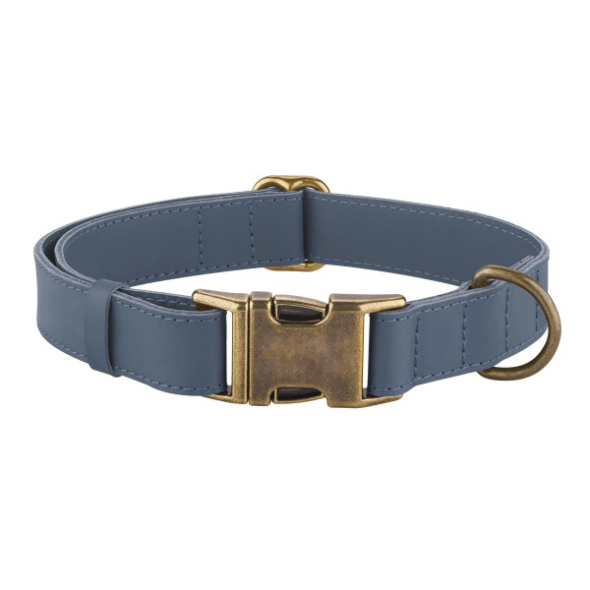Barksi Antiq Нашийник для собак шкіряний плоский денім, розмір S - 1