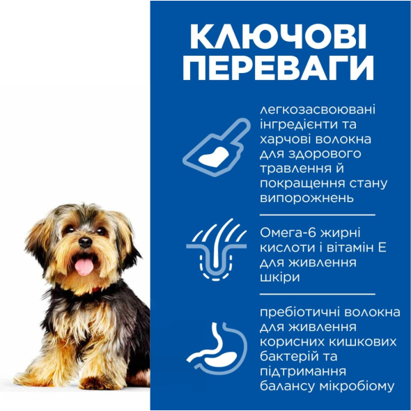 Hill’s Science Plan Adult Sensitive Stomach&amp;Skin Small&amp;MIni Сухий корм при чутливому шлунку та шкірі для дорослих малих і мініатюрних собак з куркою 1,5 кг - 1
