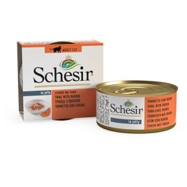 Schesir Tuna with Papaya Вологий корм для котів тунець з папайєю в желе , 75 г
