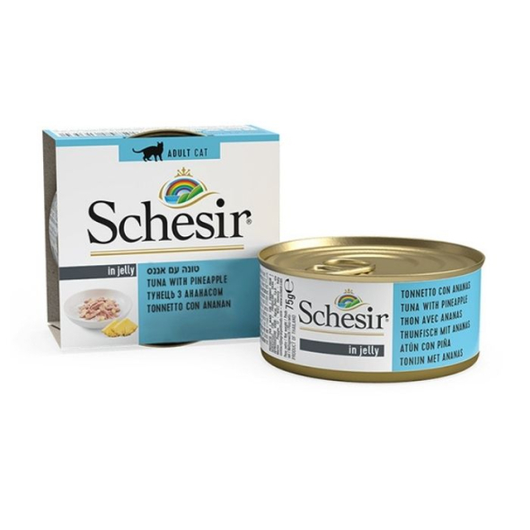 Schesir Tuna with Pineapple Вологий корм для котів тунець з ананасом в желе, 75 г