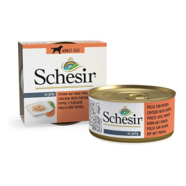 Schesir Chicken with Papaya Вологий корм для собак курка з папайєю в желе, 150 г
