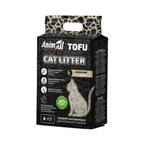 AnimAll Tofu Наповнювач соєвий без аромату 6 л - 2