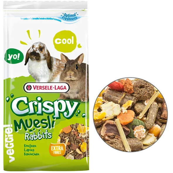 Versele-Laga Crispy Muesli Rabbits Cuni зернова суміш для карликових кроликів, 1 кг