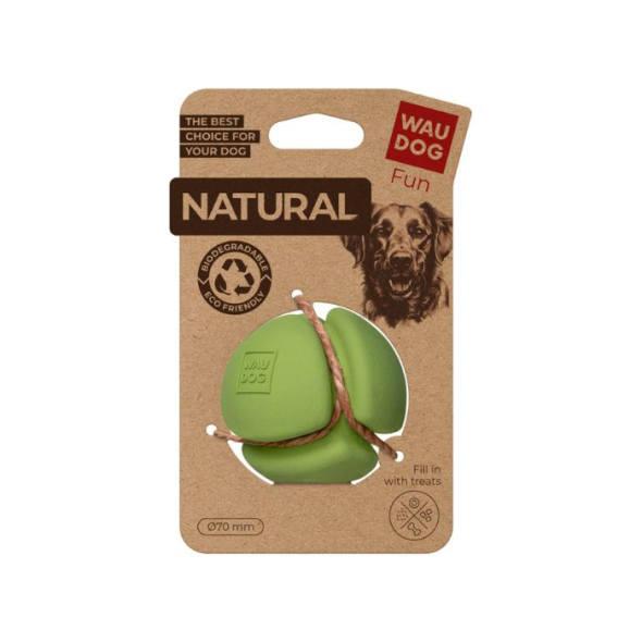 WAUDOG Fun Natural Іграшка для собак М'яч біорозкладна гума зелений, 12 см